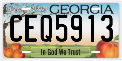 GA license plate CEQ5913