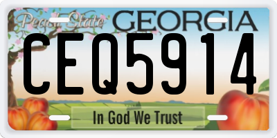 GA license plate CEQ5914