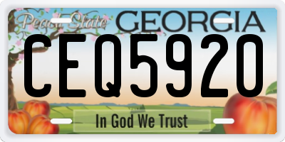 GA license plate CEQ5920