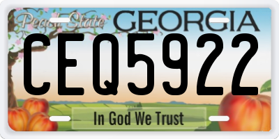 GA license plate CEQ5922