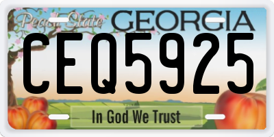 GA license plate CEQ5925