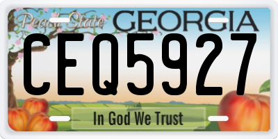 GA license plate CEQ5927