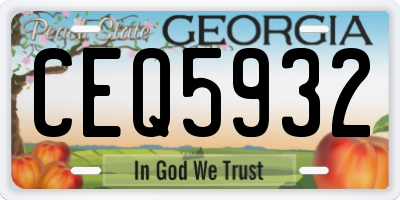 GA license plate CEQ5932