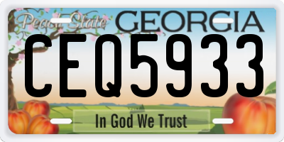 GA license plate CEQ5933