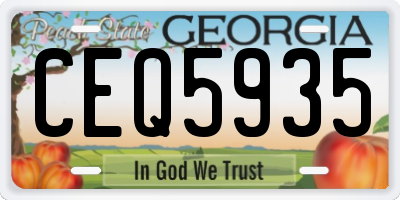 GA license plate CEQ5935