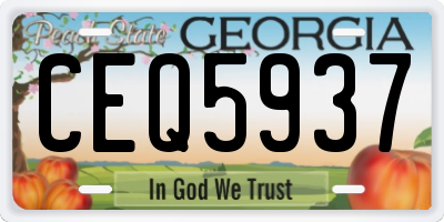 GA license plate CEQ5937