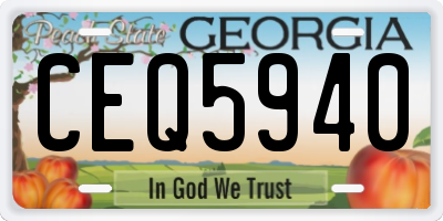 GA license plate CEQ5940