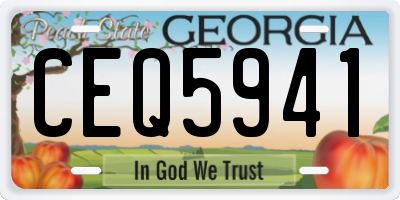 GA license plate CEQ5941