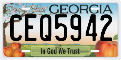 GA license plate CEQ5942
