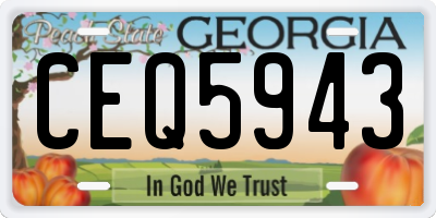 GA license plate CEQ5943