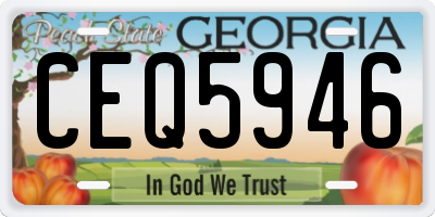 GA license plate CEQ5946
