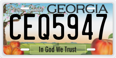 GA license plate CEQ5947