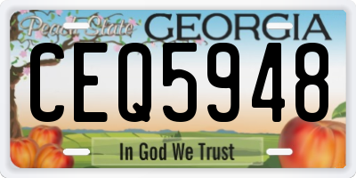 GA license plate CEQ5948