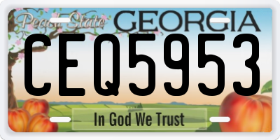 GA license plate CEQ5953