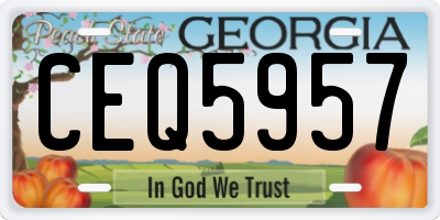 GA license plate CEQ5957