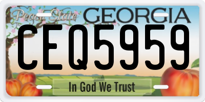 GA license plate CEQ5959