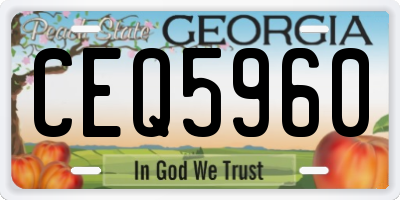 GA license plate CEQ5960