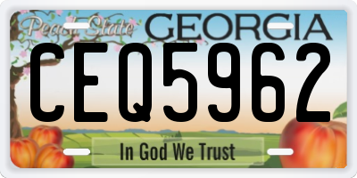 GA license plate CEQ5962