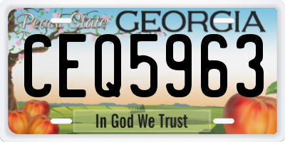 GA license plate CEQ5963
