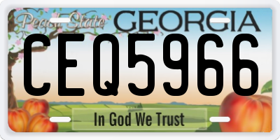 GA license plate CEQ5966