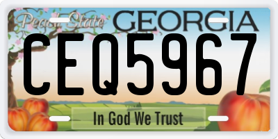 GA license plate CEQ5967