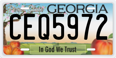 GA license plate CEQ5972