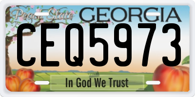 GA license plate CEQ5973