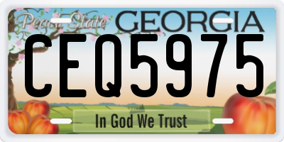 GA license plate CEQ5975