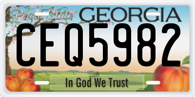 GA license plate CEQ5982