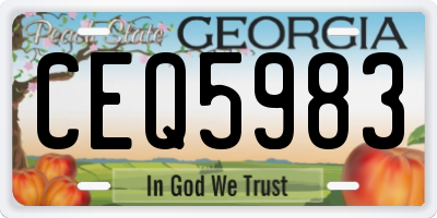 GA license plate CEQ5983