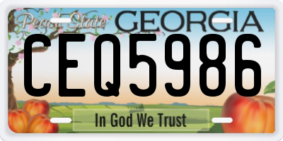 GA license plate CEQ5986