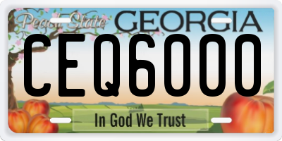 GA license plate CEQ6000