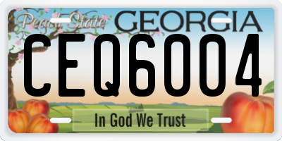 GA license plate CEQ6004