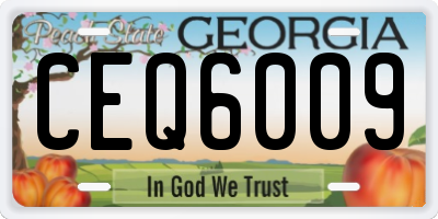GA license plate CEQ6009