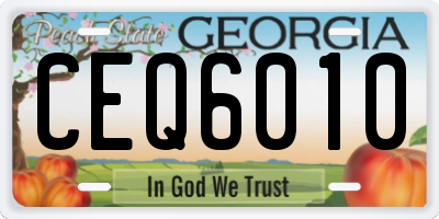 GA license plate CEQ6010