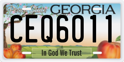 GA license plate CEQ6011