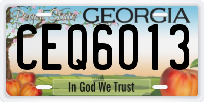 GA license plate CEQ6013