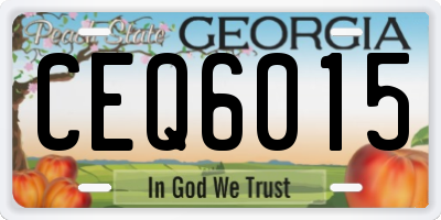GA license plate CEQ6015
