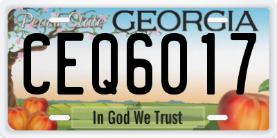 GA license plate CEQ6017