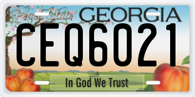 GA license plate CEQ6021