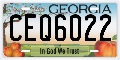 GA license plate CEQ6022