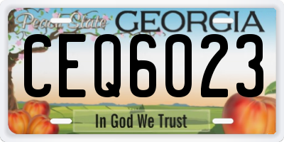 GA license plate CEQ6023