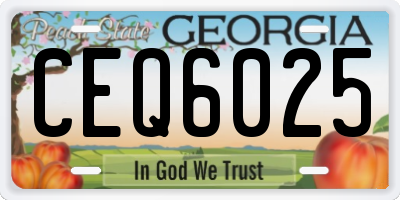 GA license plate CEQ6025