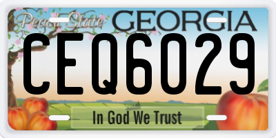GA license plate CEQ6029