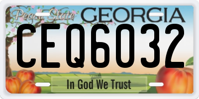 GA license plate CEQ6032