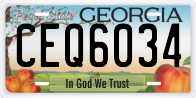 GA license plate CEQ6034