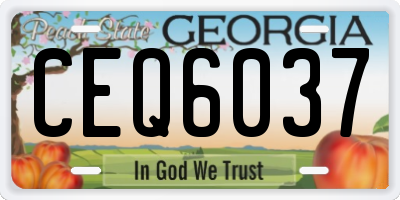 GA license plate CEQ6037
