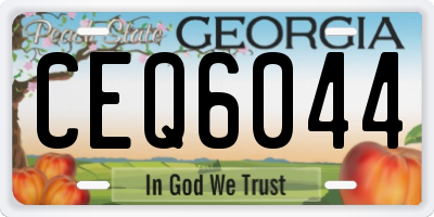 GA license plate CEQ6044