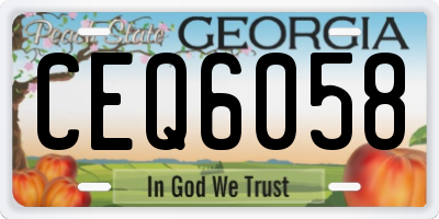 GA license plate CEQ6058