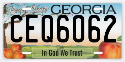 GA license plate CEQ6062